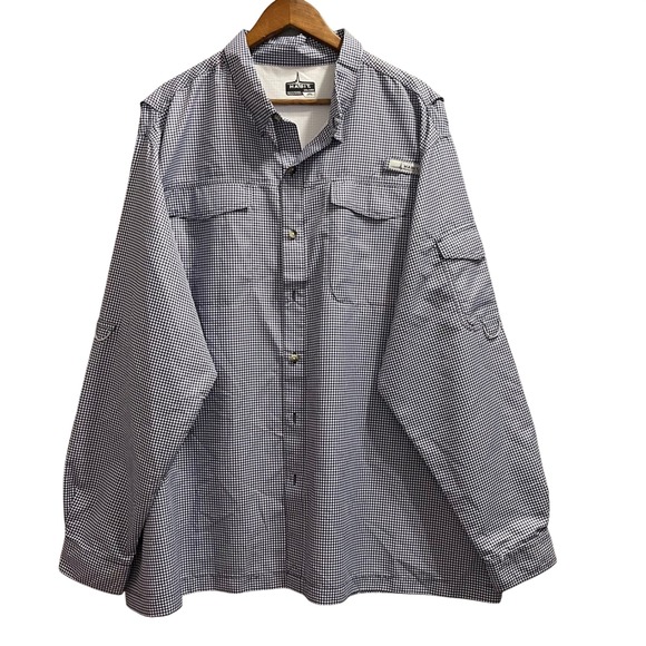Habit Other - Habit Fishing Shirt Men 2XL Blue Gingham Long Sleeve UPF 40+ Ventilated Gorpcorr